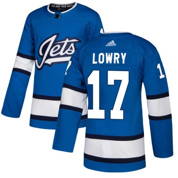 Authentic Adidas Men's Adam Lowry Winnipeg Jets Alternate Jersey - Blue