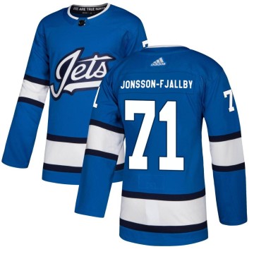Authentic Adidas Men's Axel Jonsson-Fjallby Winnipeg Jets Alternate Jersey - Blue