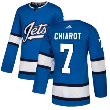 Authentic Adidas Men's Ben Chiarot Winnipeg Jets Alternate Jersey - Blue