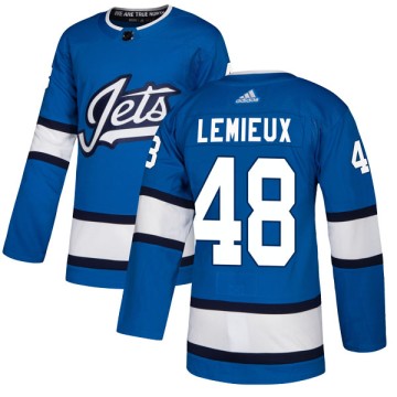 Authentic Adidas Men's Brendan Lemieux Winnipeg Jets Alternate Jersey - Blue