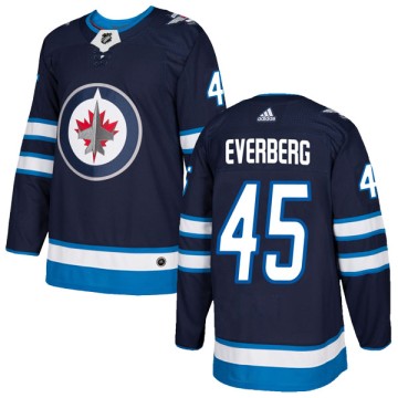Authentic Adidas Men's Dennis Everberg Winnipeg Jets Home Jersey - Navy