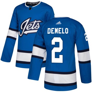 Authentic Adidas Men's Dylan DeMelo Winnipeg Jets Alternate Jersey - Blue