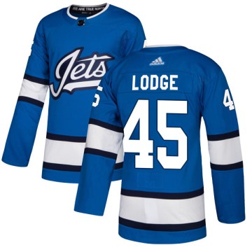 Authentic Adidas Men's Jimmy Lodge Winnipeg Jets Alternate Jersey - Blue