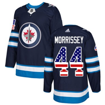 Authentic Adidas Men's Josh Morrissey Winnipeg Jets USA Flag Fashion Jersey - Navy Blue
