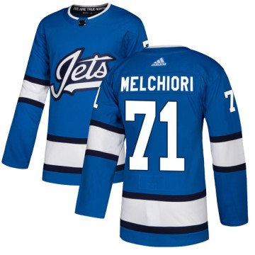 Authentic Adidas Men's Julian Melchiori Winnipeg Jets Alternate Jersey - Blue