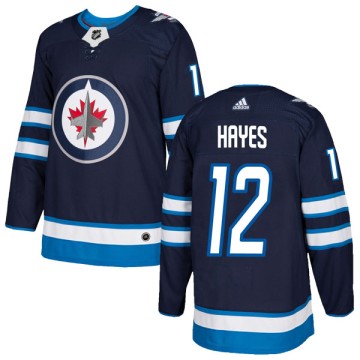 Authentic Adidas Men's Kevin Hayes Winnipeg Jets Home Jersey - Navy