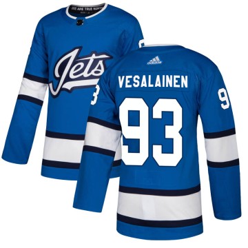 Authentic Adidas Men's Kristian Vesalainen Winnipeg Jets Alternate Jersey - Blue