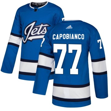 Authentic Adidas Men's Kyle Capobianco Winnipeg Jets Alternate Jersey - Blue