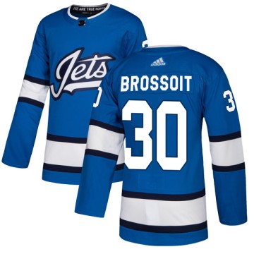 Authentic Adidas Men's Laurent Brossoit Winnipeg Jets Alternate Jersey - Blue