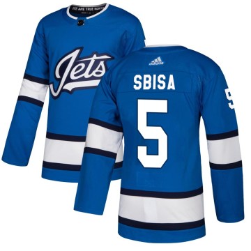 Authentic Adidas Men's Luca Sbisa Winnipeg Jets Alternate Jersey - Blue