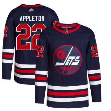 Authentic Adidas Men's Mason Appleton Winnipeg Jets 2021/22 Alternate Primegreen Pro Jersey - Navy