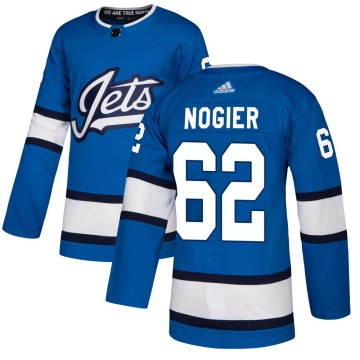 Authentic Adidas Men's Nelson Nogier Winnipeg Jets Alternate Jersey - Blue