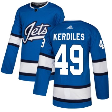 Authentic Adidas Men's Nic Kerdiles Winnipeg Jets Alternate Jersey - Blue