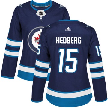 Authentic Adidas Women's Anders Hedberg Winnipeg Jets Home Jersey - Navy