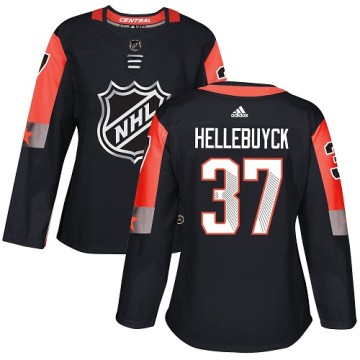Authentic Adidas Women's Connor Hellebuyck Winnipeg Jets 2018 All-Star Central Division Jersey - Black