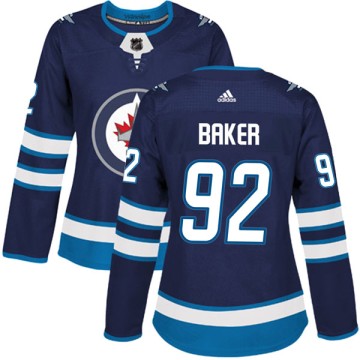 Authentic Adidas Women's Jake Baker Winnipeg Jets Home Jersey - Navy