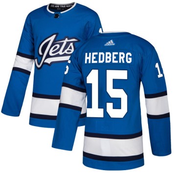 Authentic Adidas Youth Anders Hedberg Winnipeg Jets Alternate Jersey - Blue