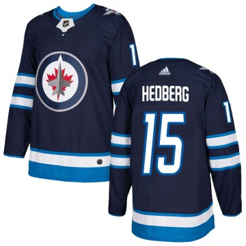 Authentic Adidas Youth Anders Hedberg Winnipeg Jets Home Jersey - Navy