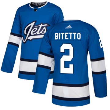 Authentic Adidas Youth Anthony Bitetto Winnipeg Jets Alternate Jersey - Blue