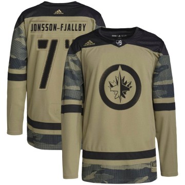 Authentic Adidas Youth Axel Jonsson-Fjallby Winnipeg Jets Military Appreciation Practice Jersey - Camo