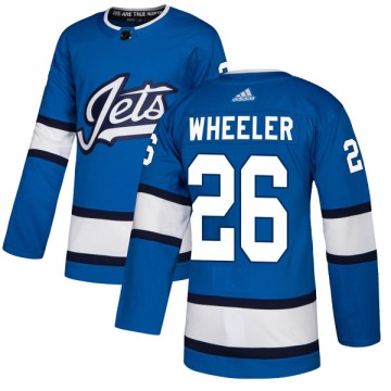 Authentic Adidas Youth Blake Wheeler Winnipeg Jets Alternate Jersey - Blue