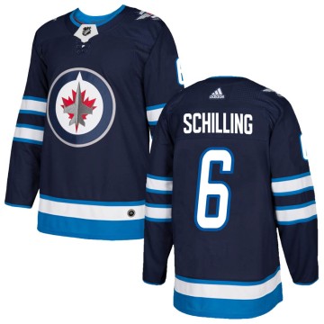 Authentic Adidas Youth Cameron Schilling Winnipeg Jets Home Jersey - Navy