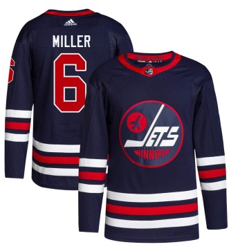 Authentic Adidas Youth Colin Miller Winnipeg Jets 2021/22 Alternate Primegreen Pro Jersey - Navy