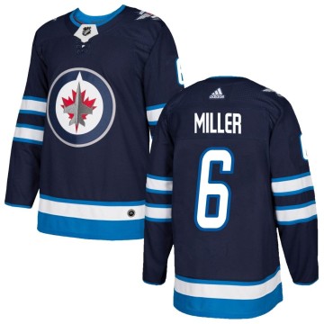 Authentic Adidas Youth Colin Miller Winnipeg Jets Home Jersey - Navy