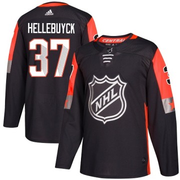 Authentic Adidas Youth Connor Hellebuyck Winnipeg Jets 2018 All-Star Central Division Jersey - Black