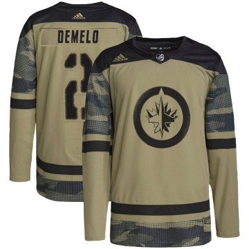 Authentic Adidas Youth Dylan DeMelo Winnipeg Jets Military Appreciation Practice Jersey - Camo