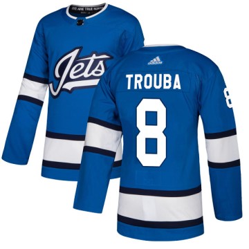 Authentic Adidas Youth Jacob Trouba Winnipeg Jets Alternate Jersey - Blue