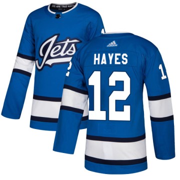 Authentic Adidas Youth Kevin Hayes Winnipeg Jets Alternate Jersey - Blue