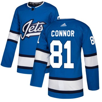 Authentic Adidas Youth Kyle Connor Winnipeg Jets Alternate Jersey - Blue