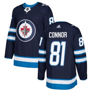 Authentic Adidas Youth Kyle Connor Winnipeg Jets Home Jersey - Navy Blue
