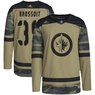 Authentic Adidas Youth Laurent Brossoit Winnipeg Jets Military Appreciation Practice Jersey - Camo