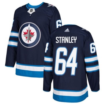 Authentic Adidas Youth Logan Stanley Winnipeg Jets Home Jersey - Navy Blue