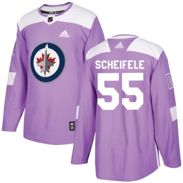 Authentic Adidas Youth Mark Scheifele Winnipeg Jets Fights Cancer Practice Jersey - Purple
