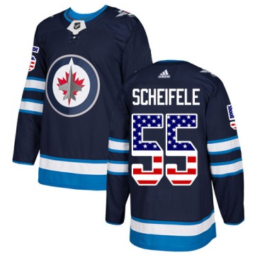 Authentic Adidas Youth Mark Scheifele Winnipeg Jets USA Flag Fashion Jersey - Navy Blue