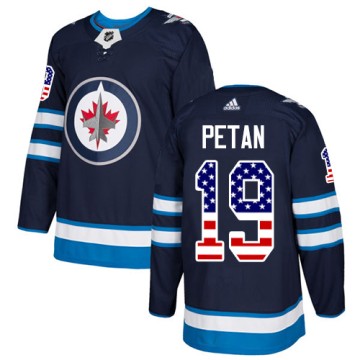 Authentic Adidas Youth Nic Petan Winnipeg Jets USA Flag Fashion Jersey - Navy Blue