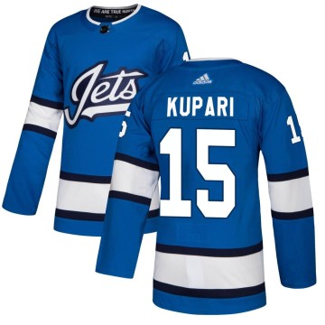 Authentic Adidas Youth Rasmus Kupari Winnipeg Jets Alternate Jersey - Blue