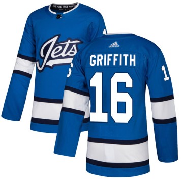 Authentic Adidas Youth Seth Griffith Winnipeg Jets Alternate Jersey - Blue