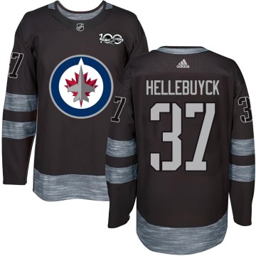 Authentic Youth Connor Hellebuyck Winnipeg Jets 1917-2017 100th Anniversary Jersey - Black