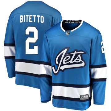 Breakaway Fanatics Branded Men's Anthony Bitetto Winnipeg Jets Alternate Jersey - Blue