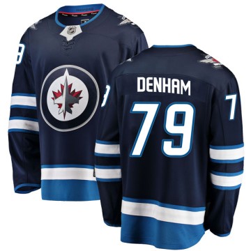 Breakaway Fanatics Branded Men's Brandon Denham Winnipeg Jets Home Jersey - Blue
