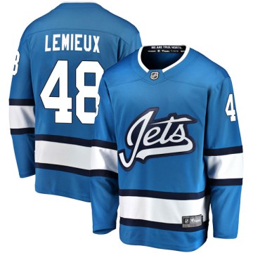 Breakaway Fanatics Branded Men's Brendan Lemieux Winnipeg Jets Alternate Jersey - Blue