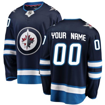 Breakaway Fanatics Branded Men's Custom Winnipeg Jets Custom Home Jersey - Blue