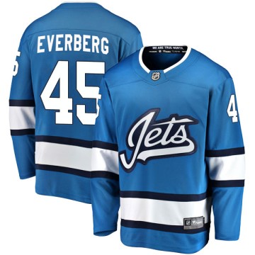 Breakaway Fanatics Branded Men's Dennis Everberg Winnipeg Jets Alternate Jersey - Blue