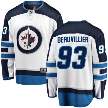 Breakaway Fanatics Branded Men's Francis Beauvillier Winnipeg Jets Away Jersey - White