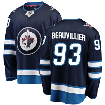 Breakaway Fanatics Branded Men's Francis Beauvillier Winnipeg Jets Home Jersey - Blue