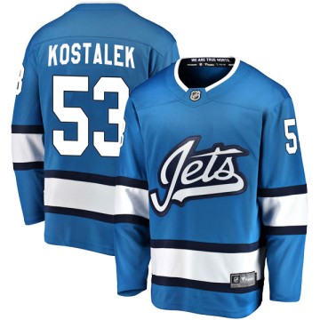 Breakaway Fanatics Branded Men's Jan Kostalek Winnipeg Jets Alternate Jersey - Blue